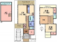 向日市、西京区、南区を専門 ユニバーサルホームサービス洛西口店 阪急『桂駅』徒歩16分!約12帖の地下室あり!
全居室6帖以上!ウッドデッキとテラスのあるお家!
全室に収納あり!バルコニー2面!前面道路広々6m♪
