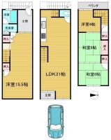 阪急『西向日駅』まで徒歩10分!
LDK広々21帖の4SLDK!
徒歩圏内にスーパーやコンビニなど商業施設充実で生活に便利!