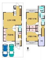 2026年2月にリフォーム完成!
駐車2台可能な3LDK!区画整う閑静な住宅地♪
前面道路ゆったり6m、間口6.9mの整形地!