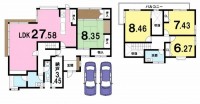 三方角地で陽当たり・通風良好!閑静な住宅地!
駐車2台可能な4LDK!駐車場はカーポート付き!
小学校・中学校が徒歩圏内でお子様の通学も安心♪